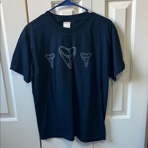 Alstyle Black Tee with Shark Teeth Design